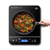 OMEO Portable Induction Cooktop Hot Plate Countertop Burner 1800 Watts Induction Burner with LCD Sensor Touch, LED Display, 10 Temperature Levels, Child Safety Lock, Auto Shutoff Function OMEO