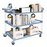 Utility Carts with Wheels Large Size Rolling Cart with Wheels Heavy Duty 600 LBS Food Cart with Lockable Wheels and Hammer for Kitchen/Office/Warehouse, 39.5" D x 19.3" W x 39.5" H(Grey Large Size) SFESGRER