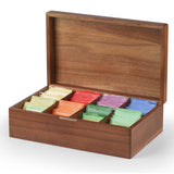 Acacia Wood Tea Bag Organizer, 8 Compartments Tea Box Organizer Storage Box, Tea Box for Tea Bags Chest, Tea Bag Holder with Magnetic Lid for Beverage Supplies, Sugar, Sweeteners, Individual Packets VOSEPO