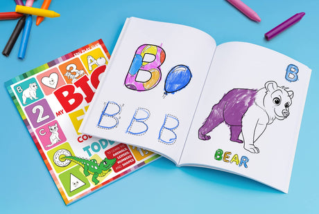 My Big Fun Coloring Book for Toddlers to Learn the Animals, Shapes, Colors, Numbers and Letters: Activity Workbook for Kids Ages 2-4 Years WoodArtSupply