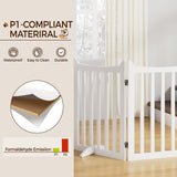 Yaheetech 24" H Freestanding Pet Gate for Dogs Wooden Dog Gates for Hallway, Doorway Collapsible Indoor Pet Fence with Support Feet Stair Barrier 3 Panels Fence White Yaheetech