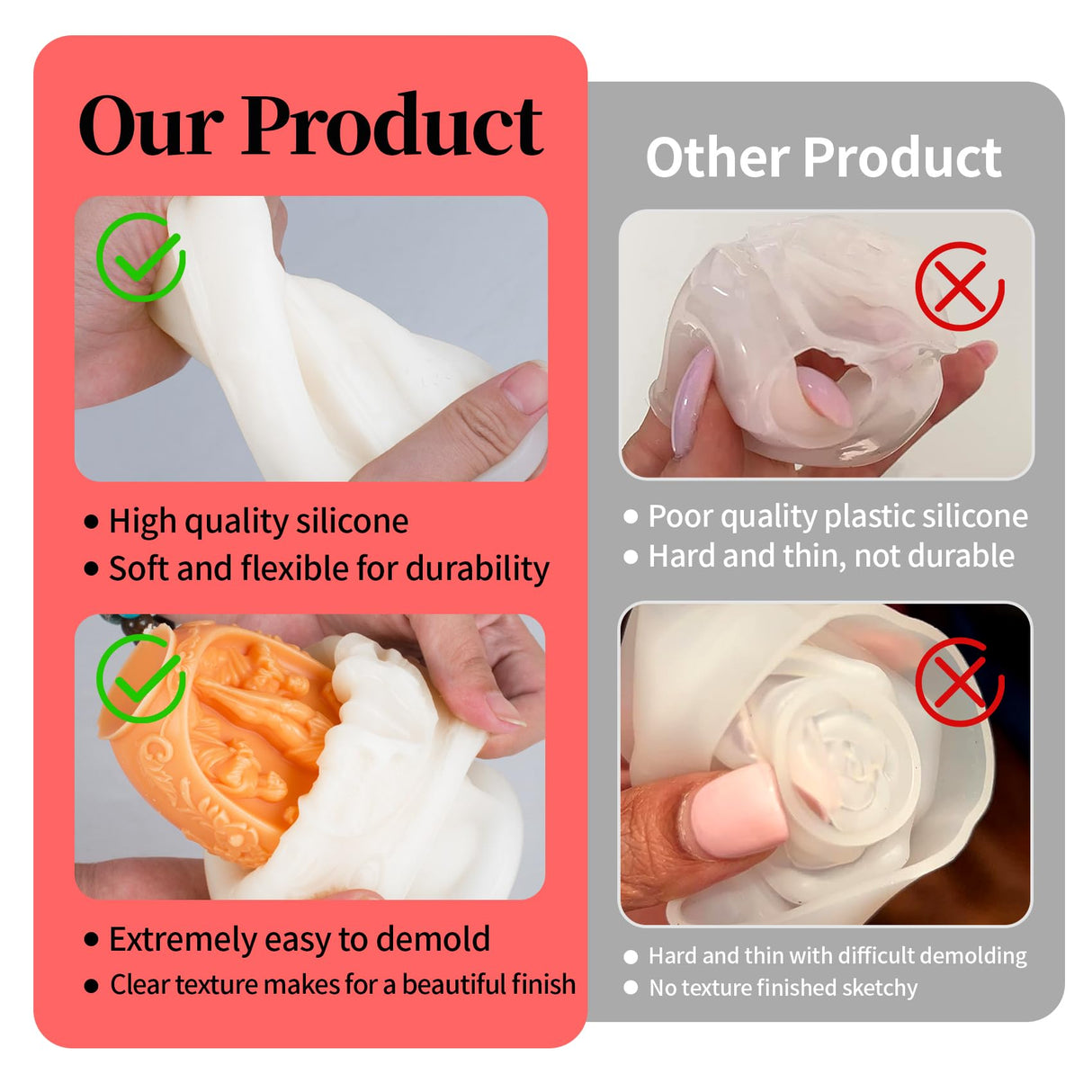 MGLIFEUL 8Pcs Rose Flower Tulip Peony Heart Candle Soap Wax Mold Valentine Day Silicone for Small Butter Candles Chocolate Making Molds Silicones Shapes Moldes De Rosas Silicona para Velas MGLIFEUL