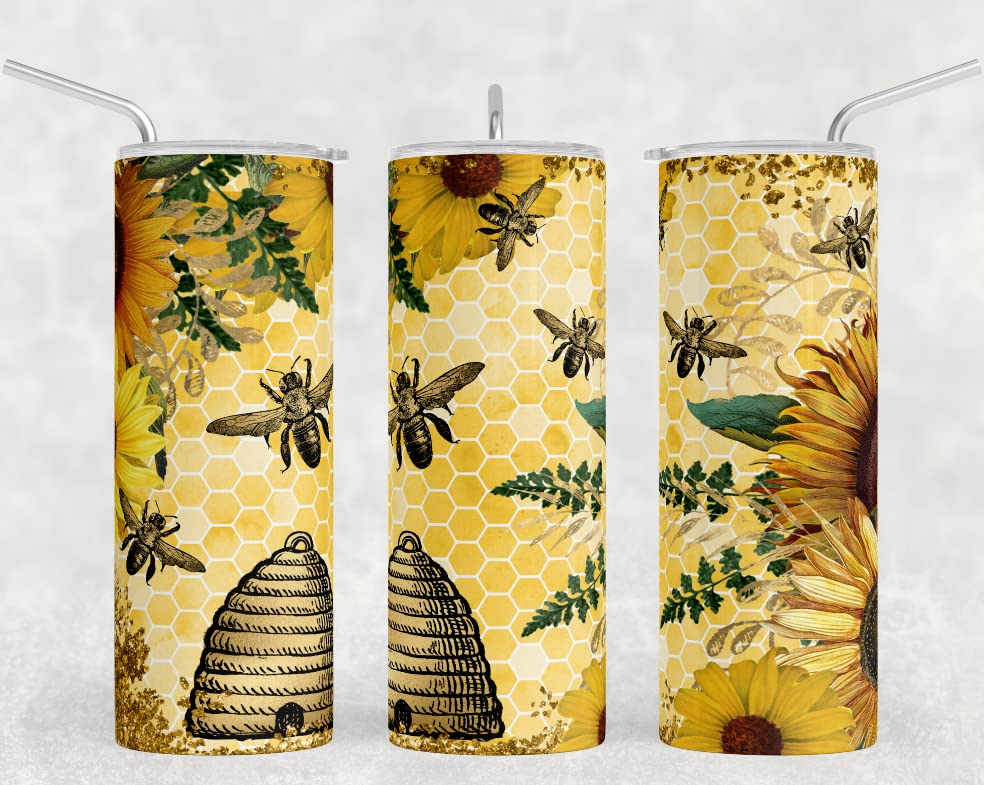 Bumble Bee Tumbler Sublimation Prints-Ready To Press Prints Bundle Generic