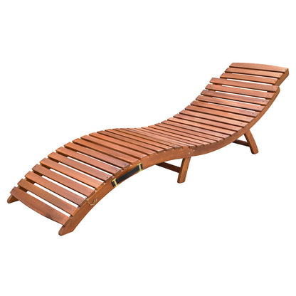 Devoko Patio Chaise Pool Lounge Outdoor Folding Wooden Lounge Chair for Outside Waterproof Lounge Chair (1Piece)