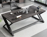 HSH Large Rustic Computer Desk, Industrial Extra Long Home Office Desk, Modern Pc Study Gaming Writing Table for Two Person, Workstation Executive Desk for Home Bedroom Living Room, Dark Gray, 70 Inch HSH