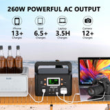 HOWEASY 260W Portable Power Station.178Wh Solar Generator(Solar Panel Not Included) with 2 110V/260W AC Power Socket Backup Power Supply, Suitable for CPAP, Outdoor Camping Travel Home Emergency HOWEASY