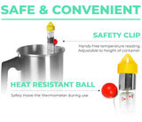 VVIVID Wax Thermometer for Candle/Soap Making, Candy and Deep Fry, with Adjustable Safety Clip VViViD