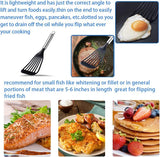 KSENDALO Fish Spatula for Nonstick Cookware -Slotted Turner Egg Spatula -Wide Thin Spatula with European Nylon Blade for Kitchen Use- Egg Flipper Utensils, Black KSENDALO