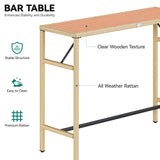 YITAHOME 5-Piece Light Brown Outdoor Wicker Bar Table Set with Chairs for Stylish Patio Dining YITAHOME