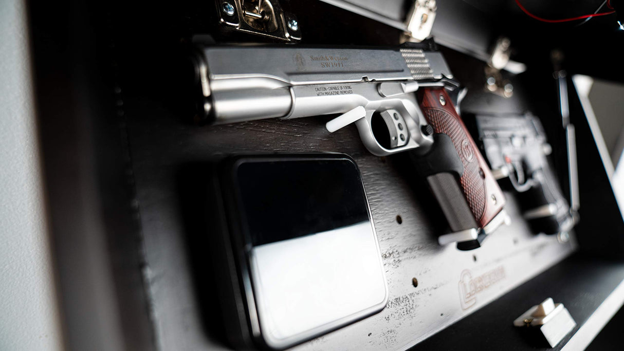 Lockdown In Plain Sight Shelf with Discreet Design, Easy Magnetic Access, Customizable Compartment and PUCK Integration for Home, Business and Security Lockdown