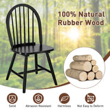 Giantex Wood Dining Chairs Set of 4, Windsor Chairs with Solid Wood Legs, High Spindle Back, H-Shaped Crossbars, Vintage Country Farmhouse Style Wooden Side Chairs, Black Giantex