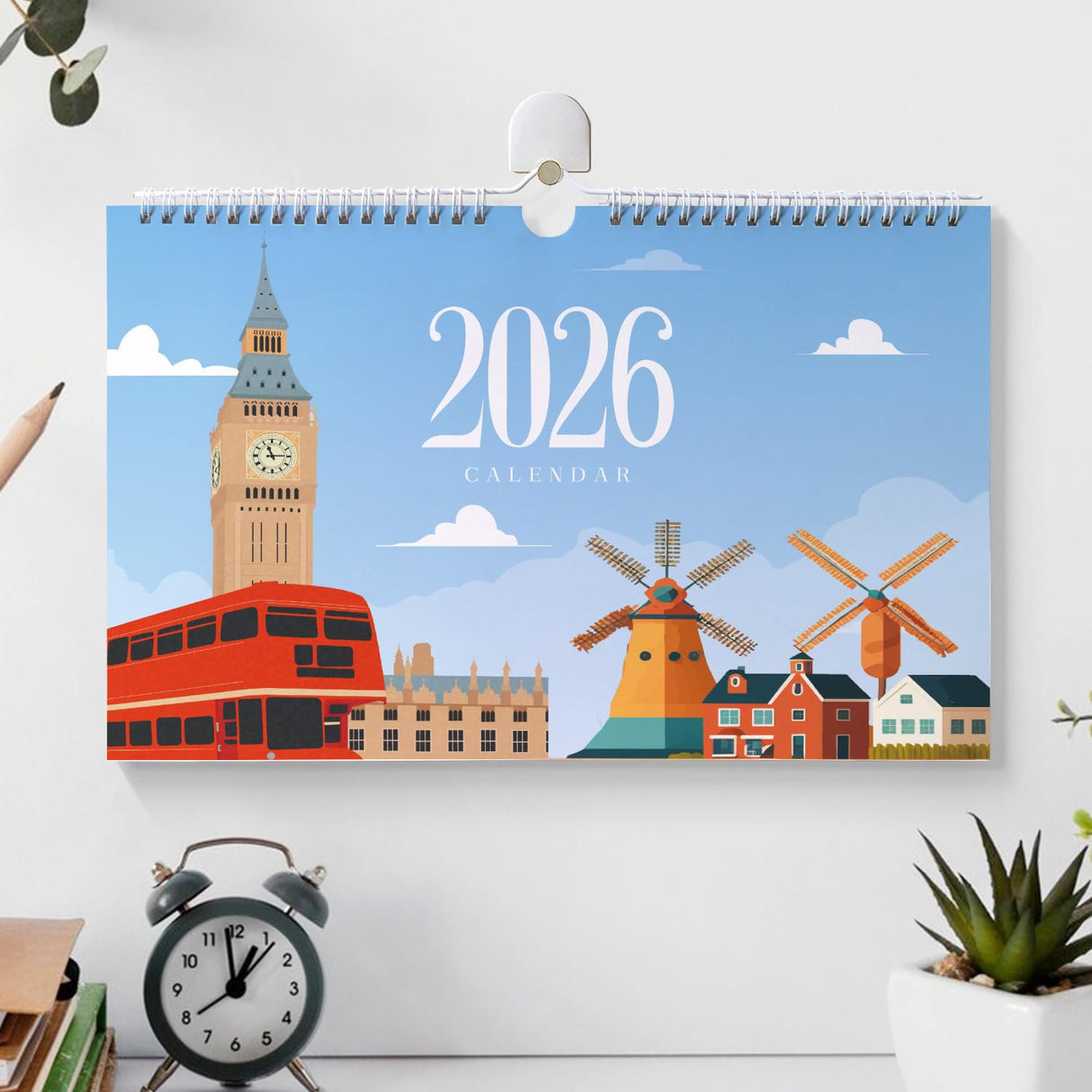 DIY Paint by Numbers Calendar 2026 Wall Calendar 12 Cities Paints with Number for Gift & Decor Generic