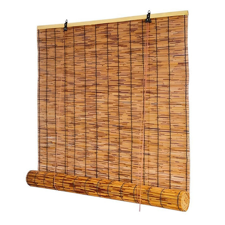 Bamboo Roll Up Shade Retro Bamboo Blinds 34 36 39 47 55 72 inch Wide Outdoor Roll Up Shades for Patio Waterproof Bamboo Roman Shades Privacy Sunshades Porch Blinds for Garden Balcony Home Decor KaulaTrinx