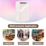 Reception Desk with Counter LED Light, Modern Front Desk with Lockable Drawer, White Retail Checkout Counter for Clothing Store Lobby Beauty Salon (White, 37.8x23.6x15.7in) CDDUOLA