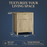 OAKHAM HOME Oxford 2 Drawer Nightstand, End Table with Charging Station, Night Stand with Fluted Panel, Farmhouse Sofa/Bed Side Table Set of 2 (Sunwashed Ash Oak) OAKHAM HOME