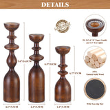 HOWSILAY Candle Holder Wood Candle Holders for Table Centerpiece Candlestick Holders Modern Farmhouse Decor Candlesticks fits 3/4" or 7/8" Taper Candle and Dia 1.5" Led Tea Lights or Pillar Candles HOWSILAY