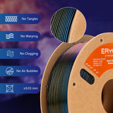 ERYONE Burnt Titanium Rainbow PLA Filament 3D Printer 1.75mm +/-0.03mm, 1kg(2.2LBS)/Spool, Galactic (Green & Blue & Rose Red) ERYONE