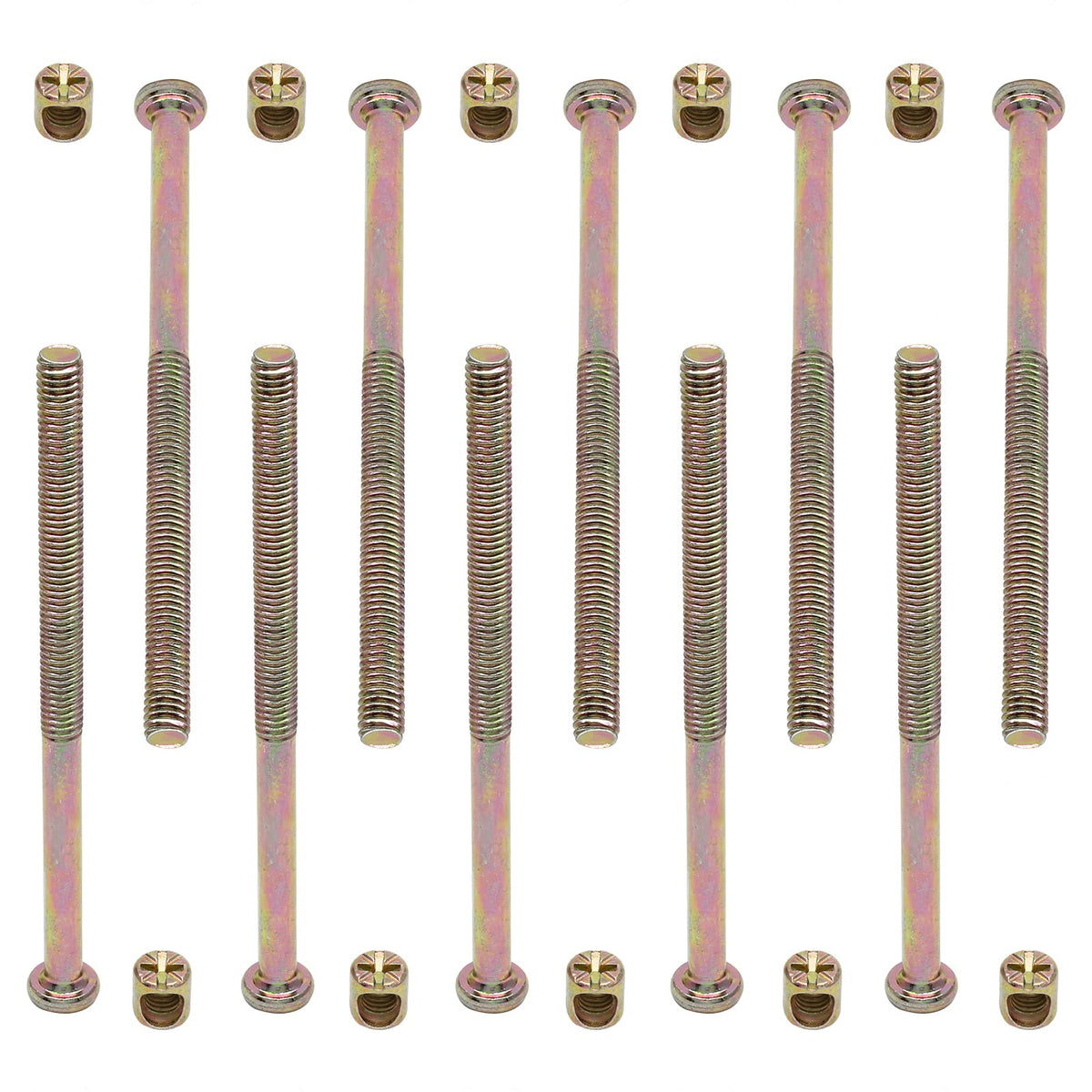 Coufce 10Pcs M6 x 100mm Bunk Bed Bolts,Hex Drive Socket Cap Furniture Bolts Barrel Nuts Set for Headboard, Bed Frame,Furniture (Zinc Plated) Coufce
