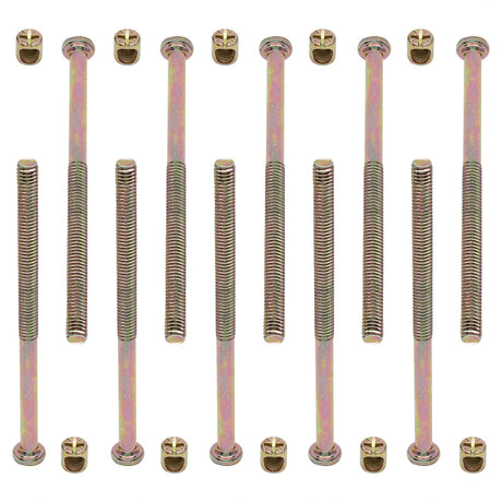 Coufce 10Pcs M6 x 100mm Bunk Bed Bolts,Hex Drive Socket Cap Furniture Bolts Barrel Nuts Set for Headboard, Bed Frame,Furniture (Zinc Plated) Coufce