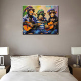 Monkeys Play The Guitar Paint by Numbers Paint by Numbers Kits for Adult Abstract Pigment in Gift Box Music Perfect for Gift Home Wall Decor Without Framed 16''W x 20''H Aihonmin