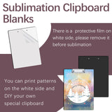 3 Pack Sublimation Clipboard Blanks Bulk MDF Sublimation Blanks Clipboard A4 Letter Size 8.8'' x 12.4'' Sublimation Teacher Blanks for Office Products DIY Handmade Craft AiDiYGECO