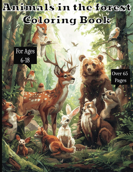 Animals in the forest coloring book WoodArtSupply