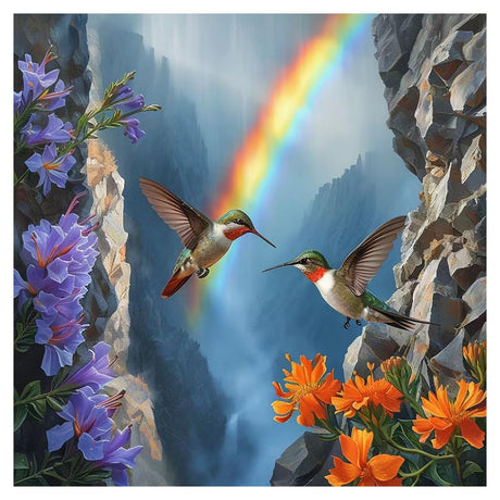 hill froeistung 5D Hummingbird Diamond Art Painting Kits for Adults,Bird,Rainbow Diamond dots, Flower DIY Full Drill Diamond Art Painting Set for Home Wall Decor Gifts (12X12 inch) hill froeistung