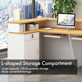 Gguileb L Shaped Reception Desk, Solid Wood Front Desk with Counter & Lockable Drawers, Retail Checkout Customer Service Counter for Home Office Lobby Store,(I,63in-Right) Gguileb