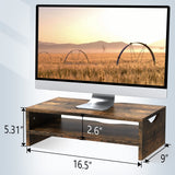 Zimilar Monitor Stand Riser, 2 Tiers Laptop Computer Monitor Riser for PC Screen, iMac, Desktop Wooden Screen Monitor Stand Riser with Storage for Home Office Zimilar