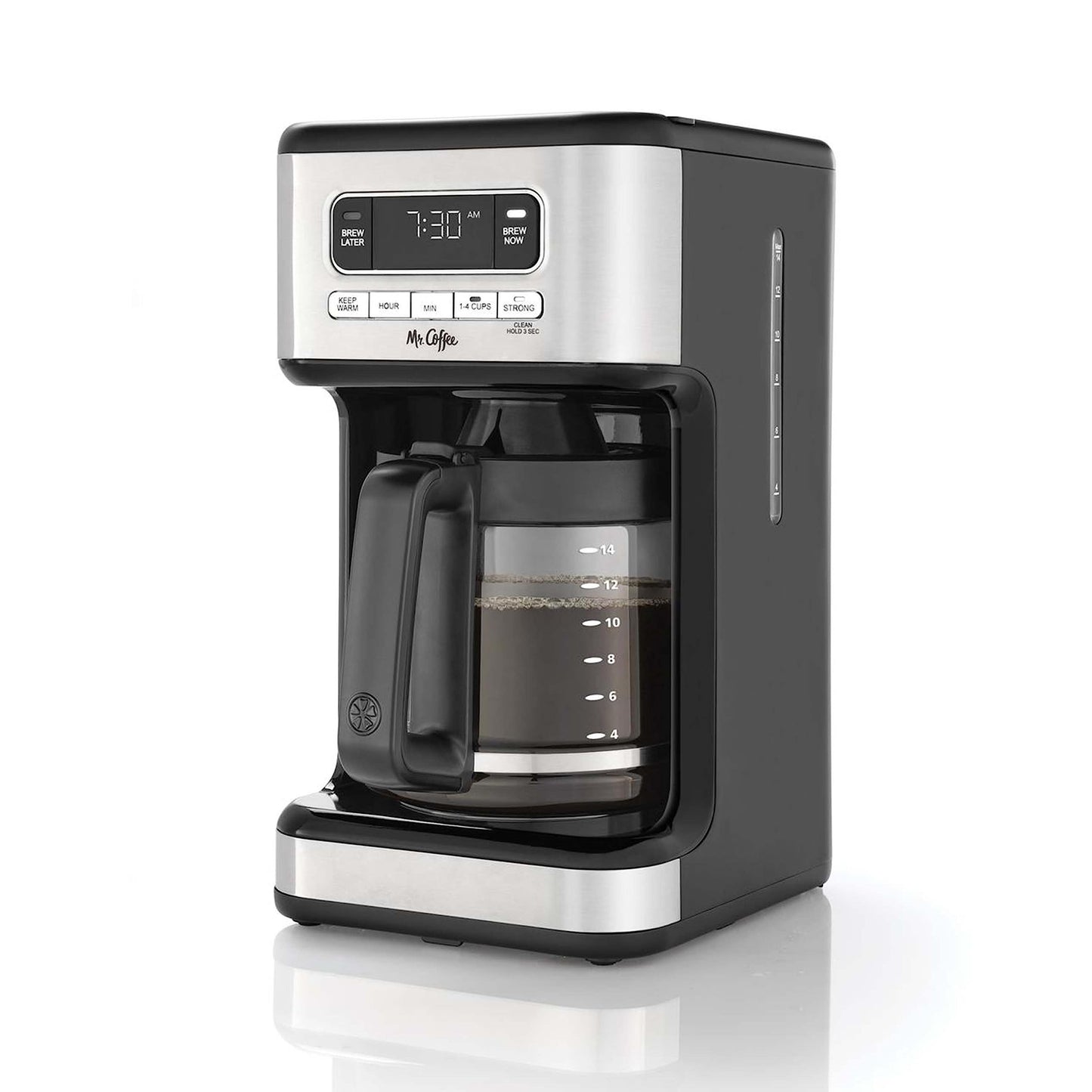 Mr. Coffee 14 Cup Programmable Coffee Maker, Stainless Steel