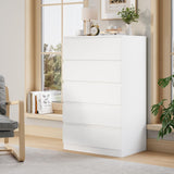 OtterOasis White Wood Dresser for Bedroom, 5 Drawer for Clothes Storage, Modern Dresser with Wide Drawers, Wide Wooden Chest Drawers for Living Room, Entryway, TV Stand OtterOasis