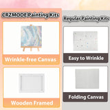 4 Pack Christams Paint by Numbers Kit for Adults with Frame and Wooden Easel, Christams Paint by Number Kit, Acrylic Painting Crafts for Home Decor Gift (7.8x11.8inch Snowman Candle Truck Tree) CRZMODE