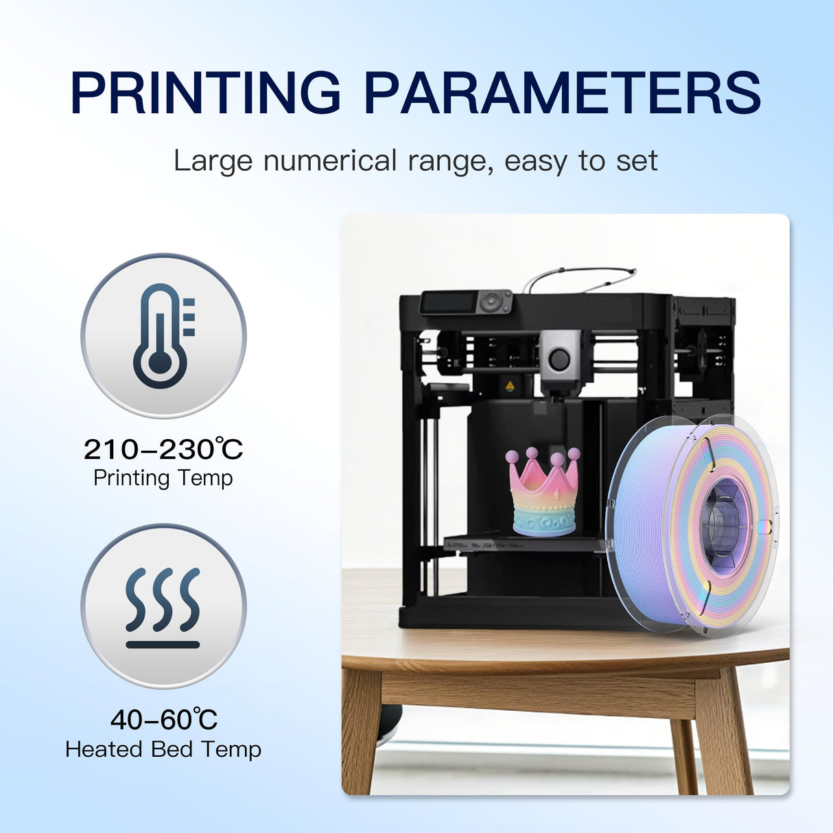 RAMBERY 3D Printer Filament Bundle Matte PLA Filament Fast Color Change Toughness Upgraded 3D Printing Filament, 1.75mm 1kg(2.2lb), Matte Rainbow Lollipop RAMBERY