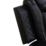JBXBER Power Recliner Sectional Sofa Set, Black Leather Sectional Couch for Living Room, L Shape Reclining Sofa with Led Lights, Cup Holder, Pull-Down Table for Home/Office(6 Seat) JBXBER