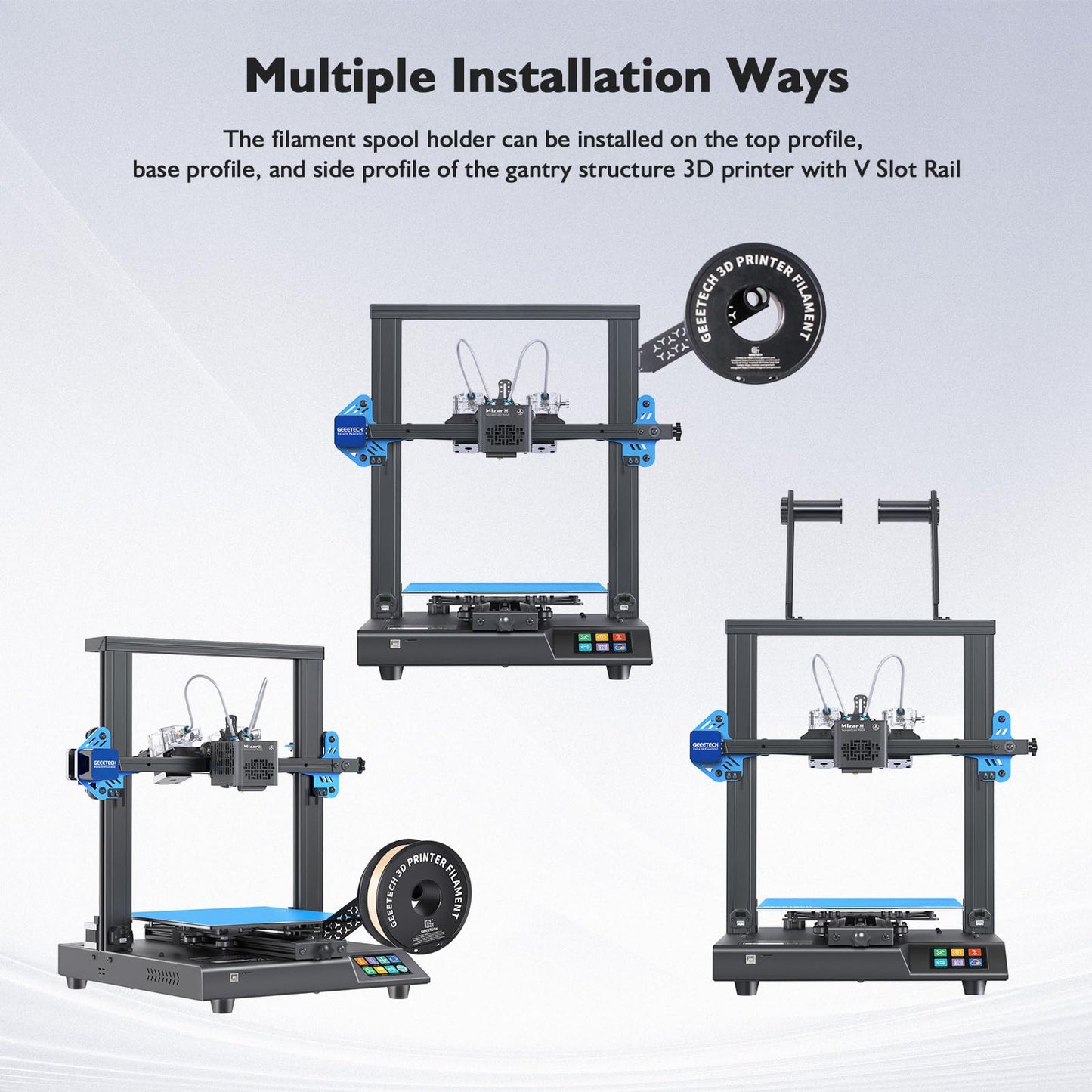 Geeetech 2Pcs Durable Filament Spool Holder, 3D Printer Holder for Ender 3 Series, CR10, Ender 5 Series, Neptune Series and Kobra Series 3D Printers - Also Suitable for Wall Mounting