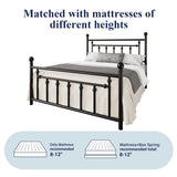 Allewie 14 Inch Queen Size Metal Platform Bed Frame with Victorian Vintage Headboard and Footboard/Under Bed Storage/No Box Spring Needed/Easy Assembly/Noise Free/Mattress Foundation/Black Allewie