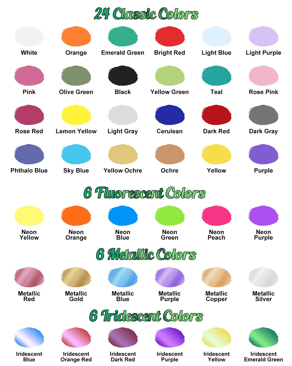 X ARTY HUB Airbrush Paint - 42 Colors with 4.05 Fl Oz Thinner, Iridescent, Neon and Metallic Air Brush Paints Acrylic Ready to Spray, Water-Based Painting Set for Artists Beginners X ARTY HUB