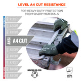 Ergodyne ProFlex 7042 Cut Resistant Work Gloves, ANSI A4, Contact Heat Resistant, Sandy Nitrile Coated Palms, 18g Aramid , Green Ergodyne