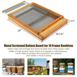 Honey Lake Langstroth Bee Hive Screened Bottom Board Dipped in 100% Beeswax with Entrance Reducer, Screen Bottom Board for 10 Frame Beehive with Solid Wood, Beehive Separated Board Beekeeping Supplies Honey Lake