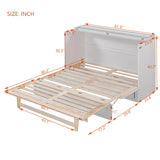 Harper & Bright Designs Queen Size Murphy Bed Cabinet with Large Drawer and USB Ports, Wooden Platform Bedframe, Can Be Convert into Storage Wall Chest, for Bedroom Small Space Office, White Harper & Bright Designs