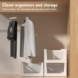 Stackable Plastic Storage Basket, 3 Pack Foldable Closet Organizers and Storage Bins with Wheels, Collapsible Drawer Shelf Storage Box Container for Office Bedroom Closet Wardrobe Kitchen Bathroom BUZIFU