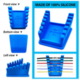 ZYRELYNX Upgraded Silicone Soldering Stand, Helping Hands Soldering Station, Soldering Wire Holder with 6 Slots - Third Hand Soldering Iron Stand for 32AWG to 12AWG Wires(Only Stand), Blue, 1 Pcs ZYRELYNX