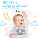 HooLing 12 Pieces Sublimation Blank Baby Bib Heat Press White Baby Bib Printable Reusable Dribbler Bib Stain and Odor Resistant Feeder Drool Bib for Infant Newborn DIY Creative Design, 30 x 27 cm HooLing