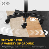 WKWKER Rolling Stool Height Adjustable 360° Swivel Stool with Wheels Square Seat PU Leather Rolling Stool for Bedroom Counter Shop Salon Massage Home Office Desk (Black) WKWKER