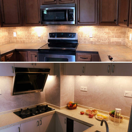 Litever Under Cabinet Lighting Kit, 6 PCS 20 Inches Flexible LED Strips, 24W, 1800 Lumen, Warm White 2700K. Suitable for Kitchen Counters Book Shelf Closet Showcase Workshop-(6-Strip-2700K) Litever