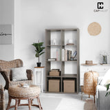 CAPHAUS Sturdy Room 13-Inch Cube Storage Organizer Shelf, with Extra Thick Exterior Edge, Open Storage Shelf Divider, Bookcase, 8-Cube, White CAPHAUS