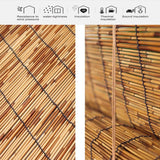 DISPRA Outdoor Light-Filtering Bamboo Roller Blind, Blackout Bamboo Blinds for Interior Windows 84"" 72"" 34"" 23"" 35"" 43"" 56"" 68"" Cordless Patio Roll up Shades for Porch Privacy Screen DISPRA