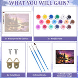 MAXBYE Lake House Paint by Numbers Kits for Adults Beginner, Autumn Landscape Adult Paint by Number On Canvas, Easy Oil Painting Kits for Home Wall Decor Gift 16x20 Inch MAXBYE