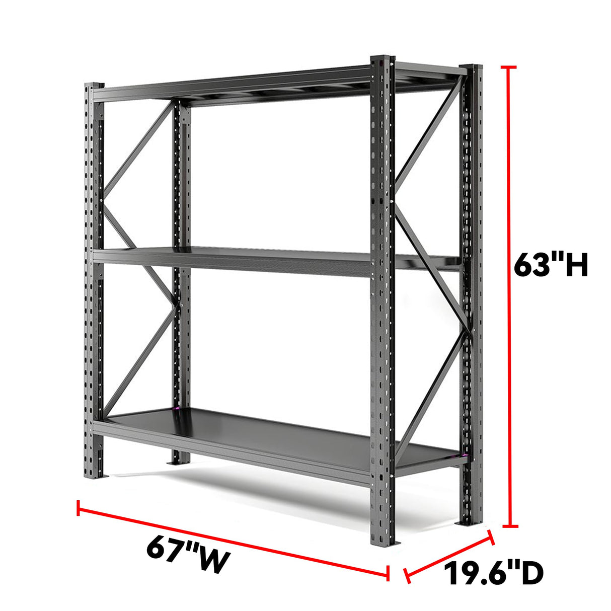 Heavy Duty 5-Tier Metal Shelving Unit with Adjustable Heights - 67" W x 63" H x 19.6" D, 4500 lbs Load Capacity - Industrial Garage Storage Solution for Workshop, Basement, and Home Organization Notmise