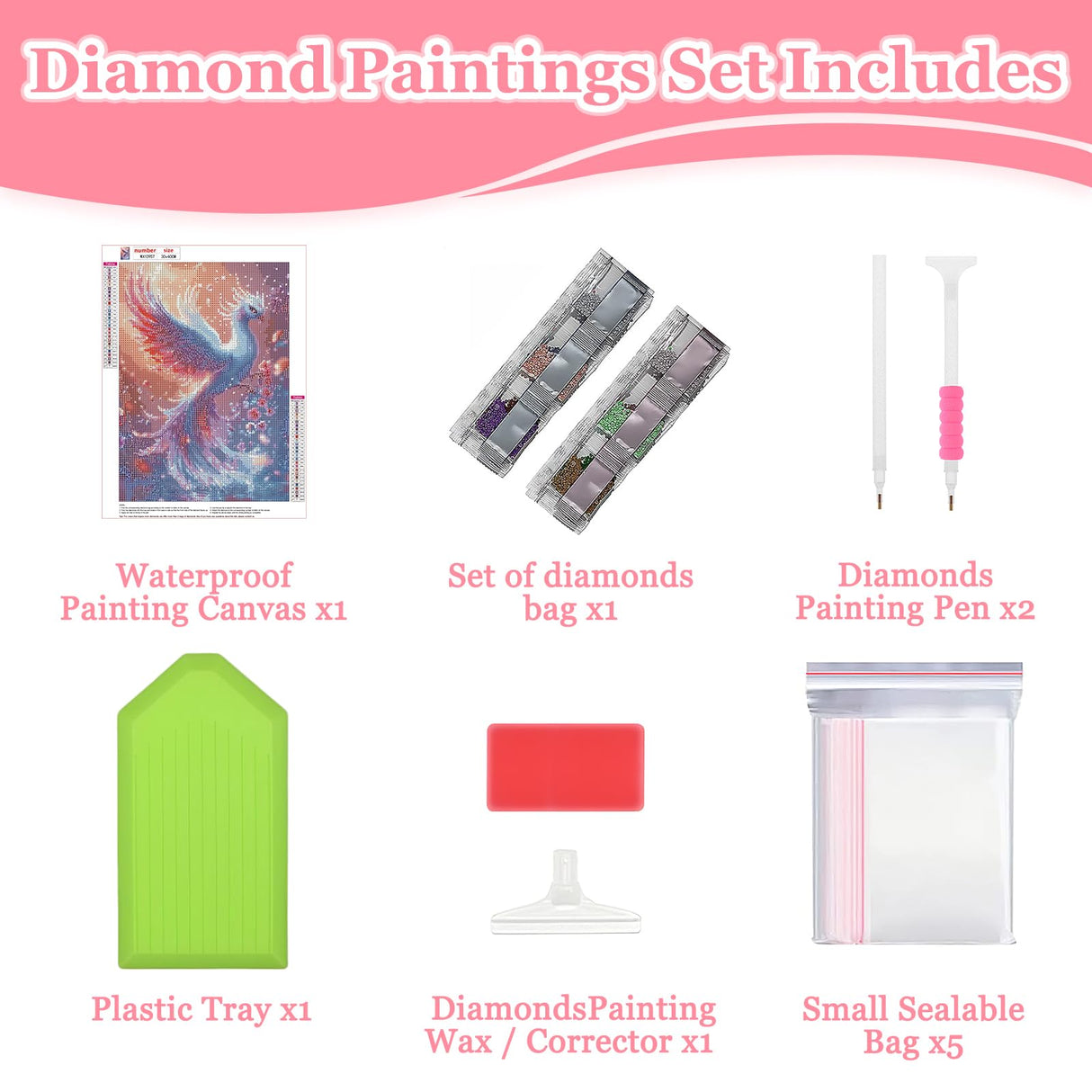 MAXBYE Phoenix Bird Diamonds Painting Kits for Adults, Diamond Art Painting for Adults Beginners, 5D DIY Crystal Gem Art Painting with Diamonds Arts for Wall Decor 12x16in, White Bird with Blue Wings MAXBYE